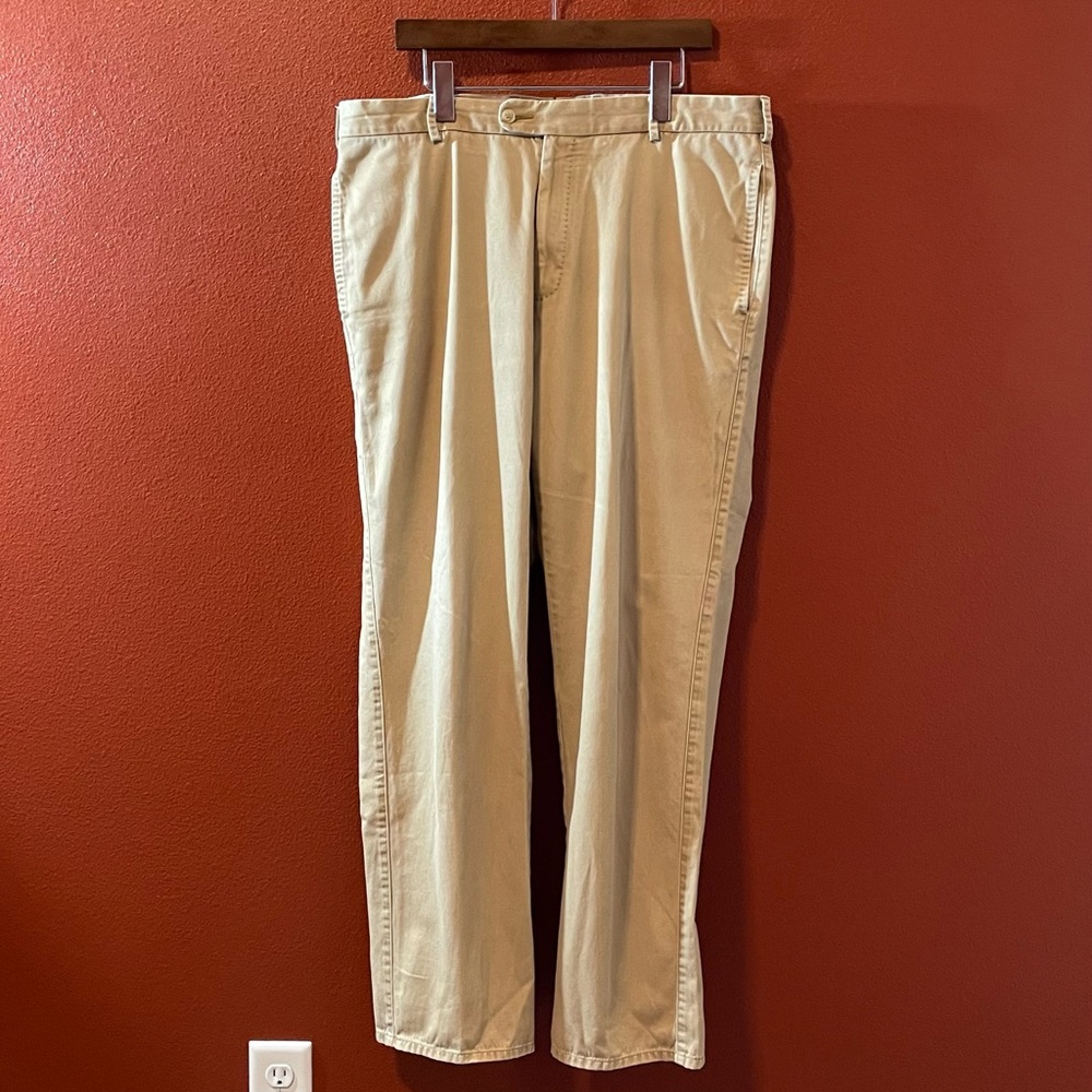 Peter Millar Men’s Flat Front Pima Cotton Stretch‎ Tan Khaki Golfing Pants
